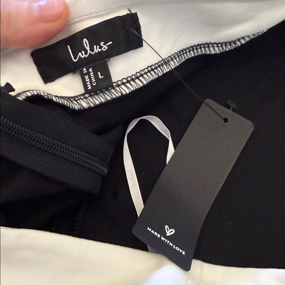 Lulu's Black and White Strapless Dress - Picture 5 of 7